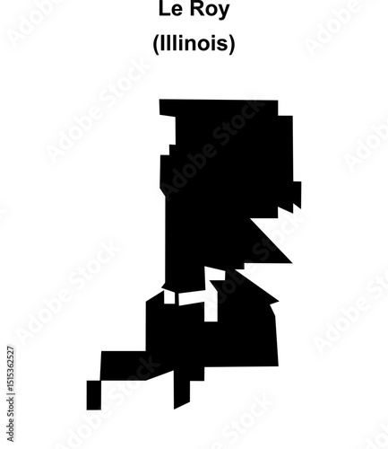 Le Roy (Illinois) blank outline map