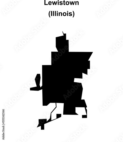 Lewistown (Illinois) blank outline map