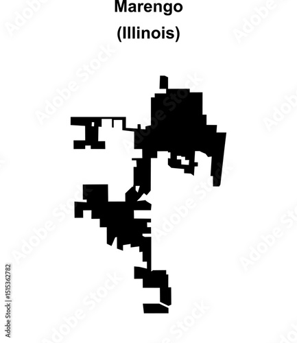 Marengo (Illinois) blank outline map