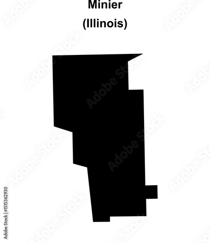 Minier (Illinois) blank outline map