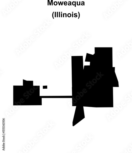 Moweaqua (Illinois) blank outline map