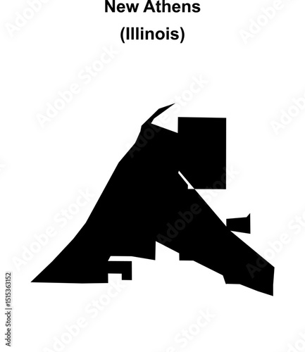 New Athens (Illinois) blank outline map