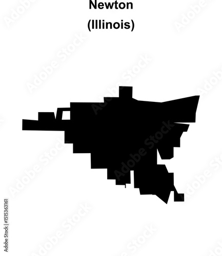 Newton (Illinois) blank outline map