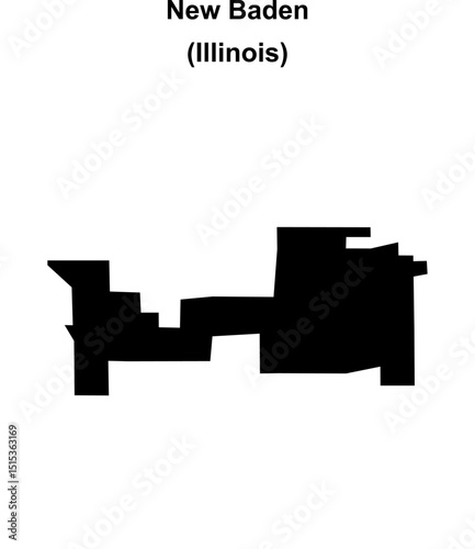 New Baden (Illinois) blank outline map