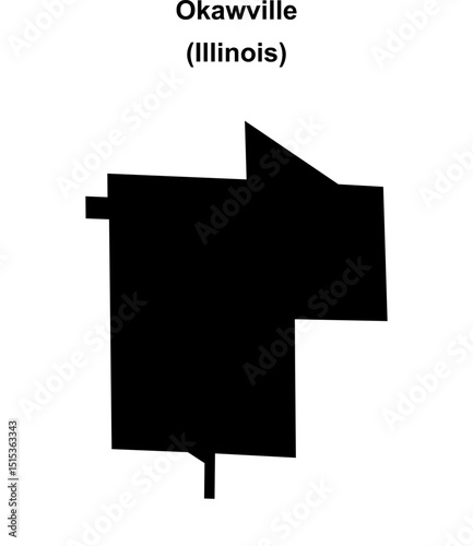 Okawville (Illinois) blank outline map
