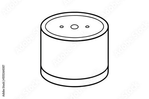 Smart speaker outline line art illustration design