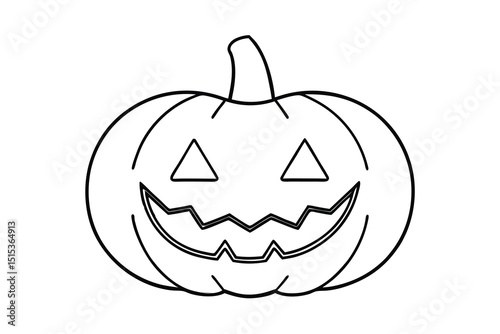 Halloween jack o lantern line art simple design