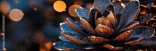 Elegant Golden Lotus Flower With Shimmering Details in Soft Bokeh Background ...