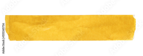 Yellow adhesive tape, strip isolated on white background photo