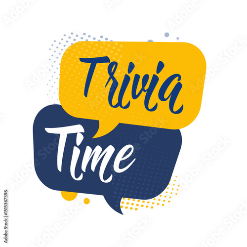 trivia time symbol, speech bubble, sign — vector illustration