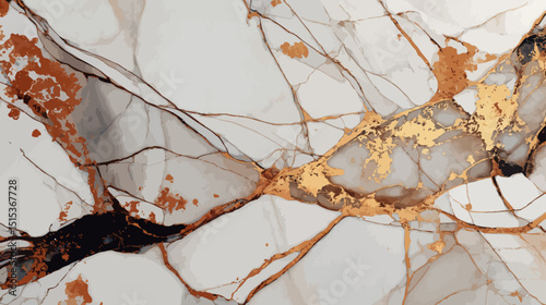 Luxurious Gold and White Marble Abstract Patterning with Elegant Texture