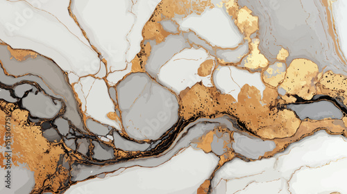 Luxurious Gold and White Marble Abstract Patterning with Elegant Texture