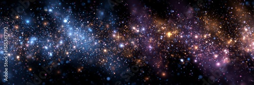 Vibrant abstract representation of a cosmic landscape filled with stars and colorful dust in the vast expanse of space