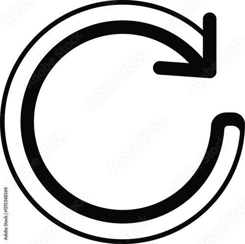 Outline Reload or Refresh Circular Arrow Icon, Simple Cycle and Rotation Symbol AI Generative
