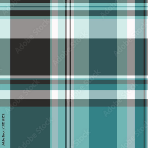 Jacket seamless texture tartan, row pattern fabric background. Customer check vector plaid textile in pastel and cyan colors.
