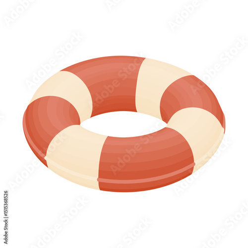 Swimming ring - hand drawn isometric vector illustration.