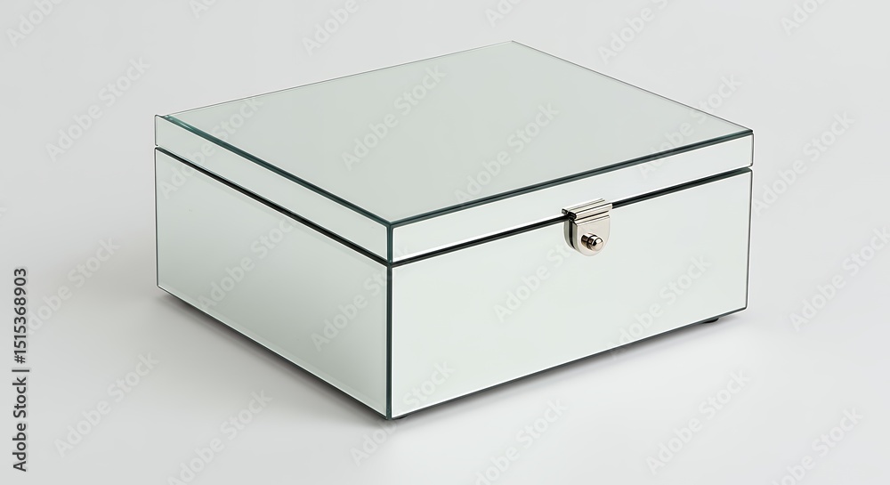 Naklejka premium Mirrored gift box on white background