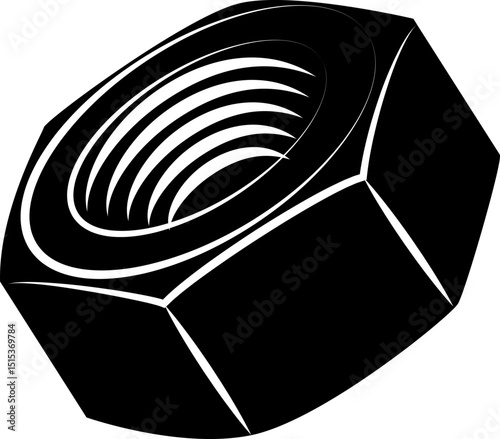 Nut – Industrial Fastener Vector Illustration