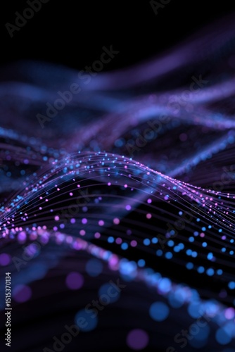 Colorful Waves of Light Create a Mesmerizing Pattern in a Digital Art Composi...