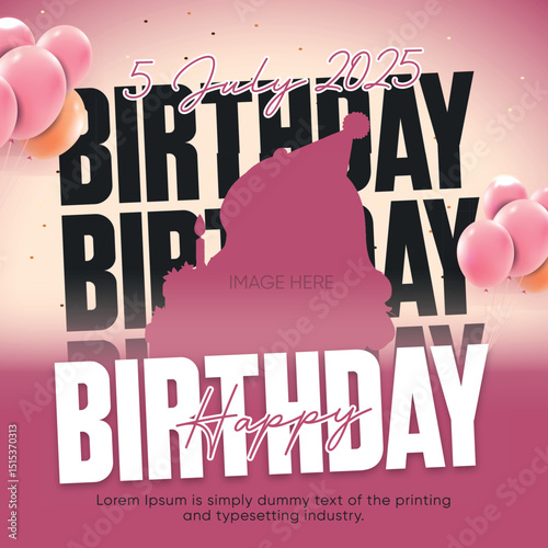 Happy Birthday Greetings Poster Flyer Banner Template