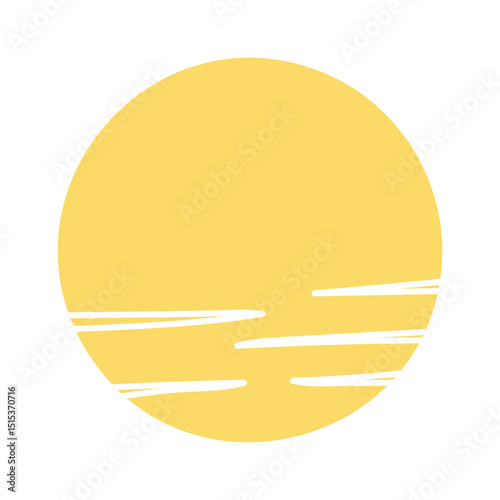 Beach sunset boho design element