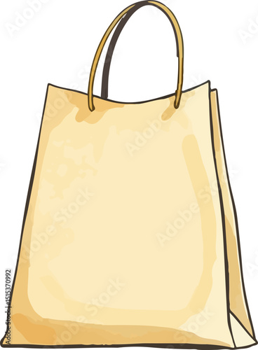 Shopping bag watercolor vector illustration.