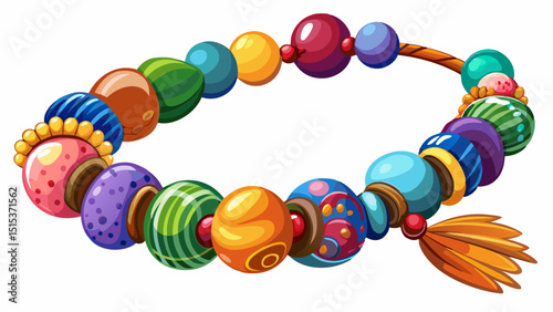 Vibrant beaded bracelet in boho style featuring colorful natural stones and adjustable knot, captured on white surface. Artistic handcrafted accessory for expressing free spirit and individuality.

