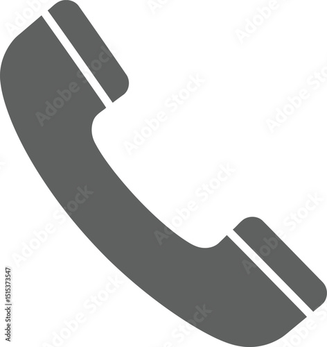Minimalist Grey Telephone Handset Icon - AI Generative

