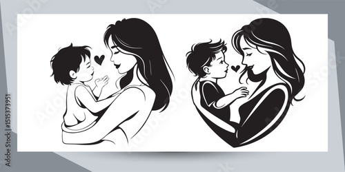 Mother And Child Icon Vector Art, Icons, and Graphics