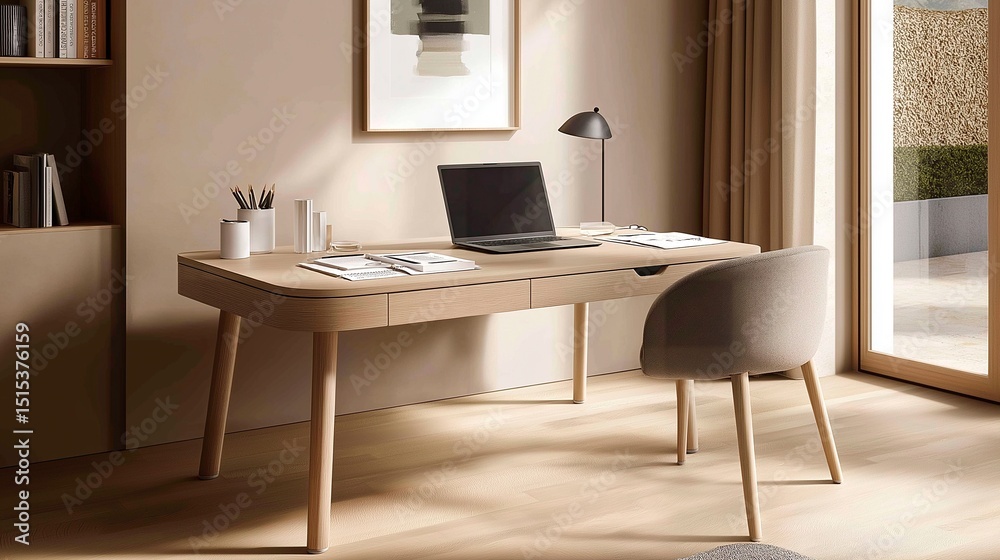 Fototapeta premium office workplace with laptop and smartphone