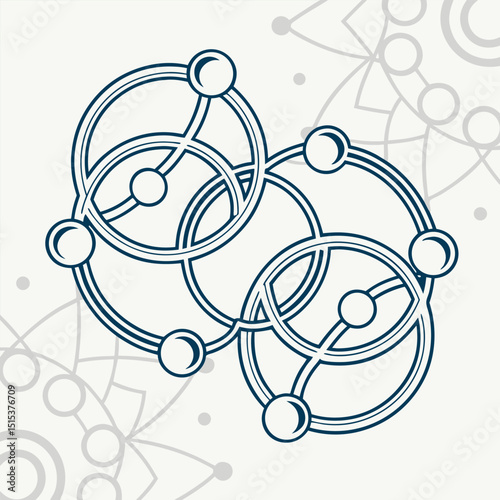 Abstract geometric interconnected circles design