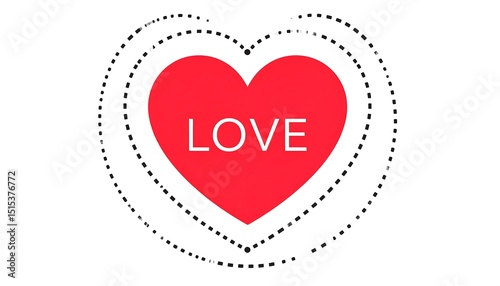 Red Heart Love Graphic Design.