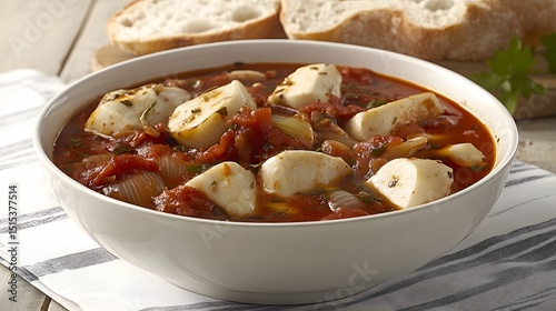 Delicious Tomato Stew with Creamy Cheese and Herbs
