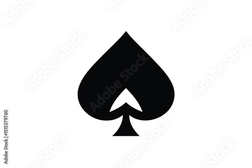 Bold Black Spade Symbol with Clean Lines