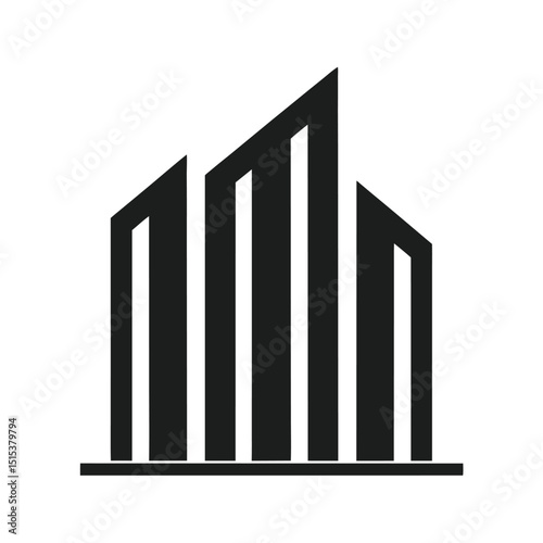 Building Silhouette Formed by Vertical Bars