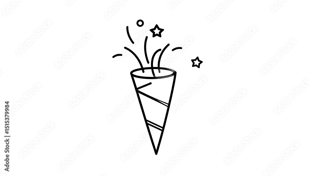 Party Popper Icon with Celebration. Party Popper Icon with Celebration.