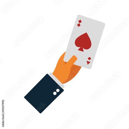 Flat Lay of Dealer Hand Flipping Cards