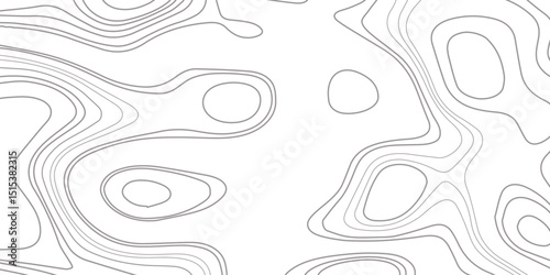 Abstract topographic map contour, white background and black wave lines pattern texture. geographic contour map grid backdrop paper texture. terrain path isolated on a background.	