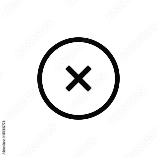 Cross mark. Clear icon. Not symbol. X sign vector.