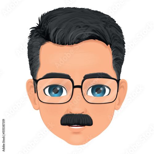 Male face between 45 and 55 years old with a handsome face and a goatee