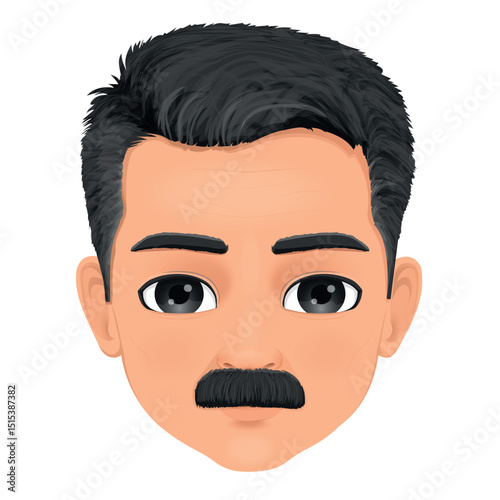 Male face between 45 and 55 years old with a handsome face and a goatee