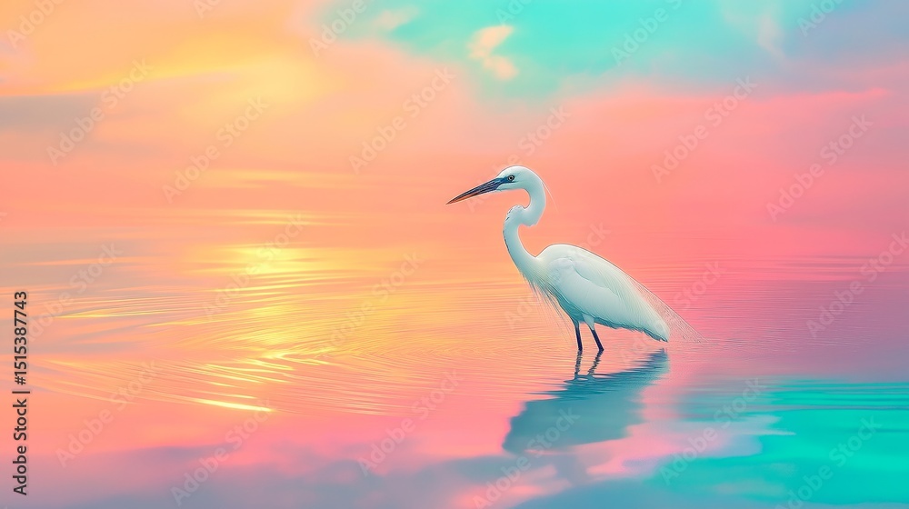 Naklejka premium beautiful bird in the sea on the shore