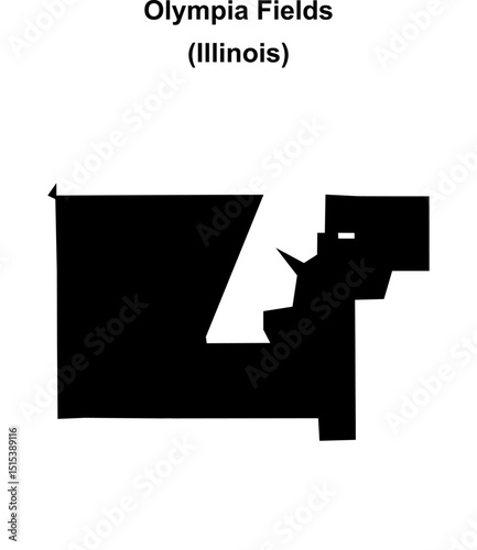 Olympia Fields (Illinois) blank outline map