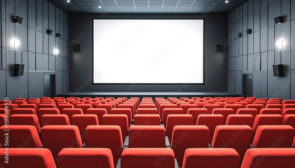 Fototapeta premium Empty cinema with large screen.