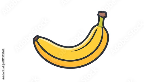 Ripe Yellow Banana Illustration. (1)