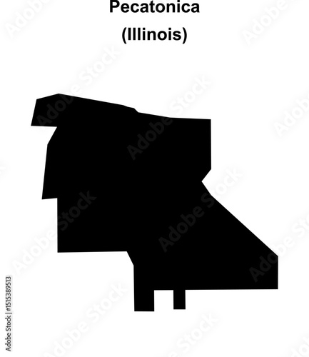 Pecatonica (Illinois) blank outline map