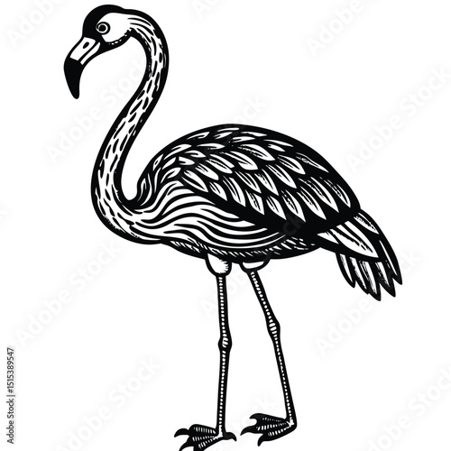 vector illustration of a flamingo