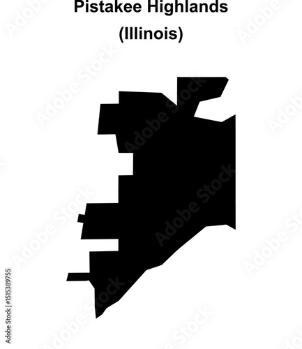 Pistakee Highlands (Illinois) blank outline map