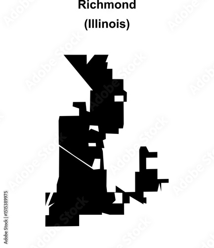 Richmond (Illinois) blank outline map
