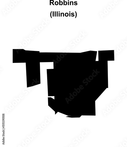 Robbins (Illinois) blank outline map